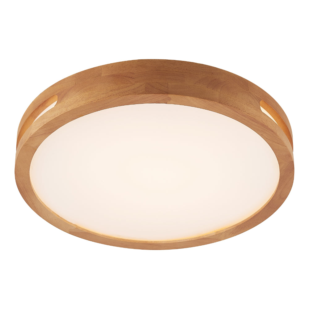 Thalia 50cm 36w Timber Tri-Colour LED Oyster Close to Ceiling