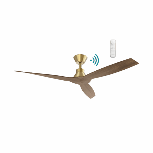 Triumph 52"/1320mm 3 Blade Antique Brass with Walnut DC Motor Smart App Control Ceiling Fan (Copy)