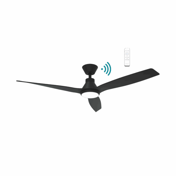 Triumph 52"/1320mm 3 Blade Black with LED Light DC Motor Smart App Control Ceiling Fan