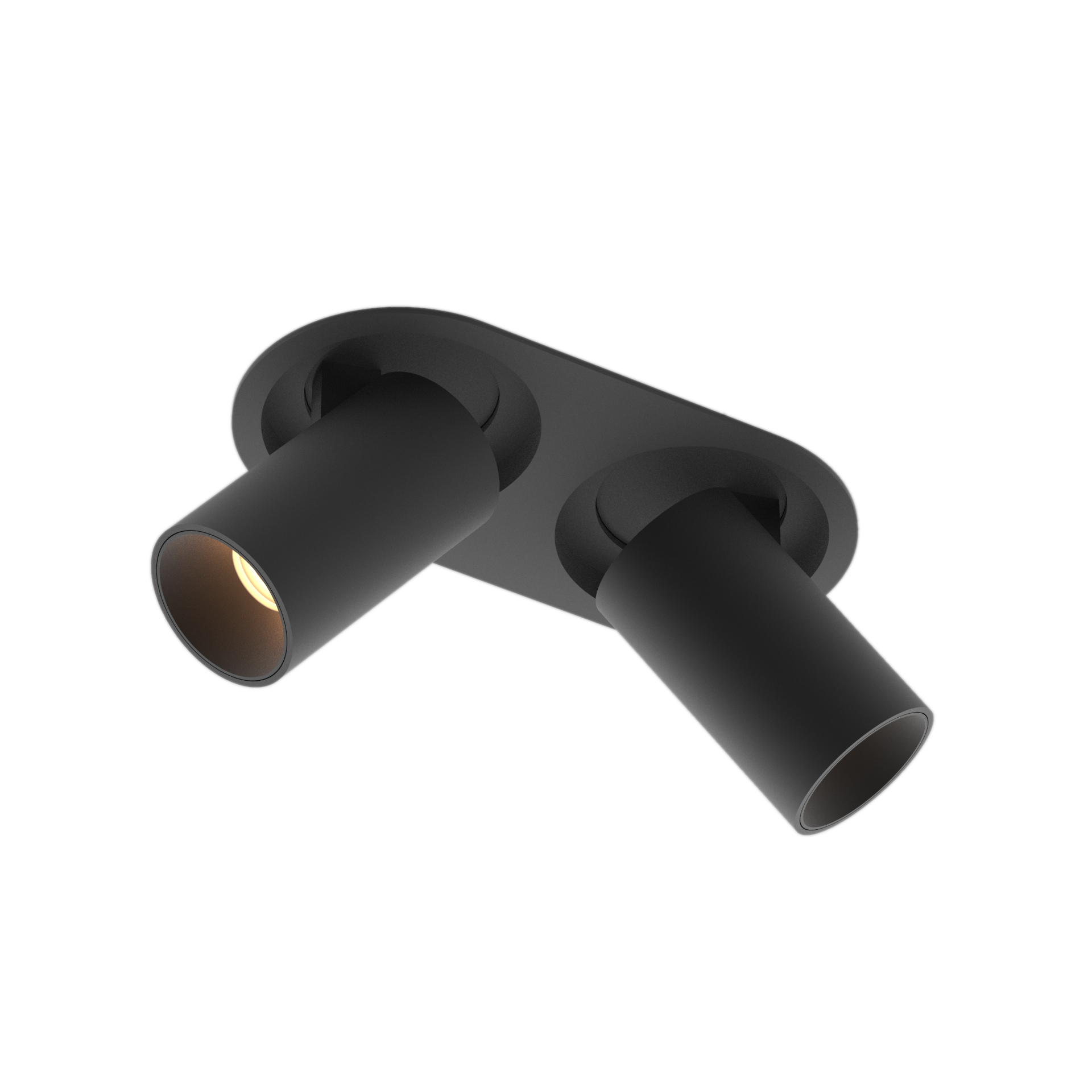 Telescope Duo Black Adjustable 2x12w Recessed Downlight and Spotlight