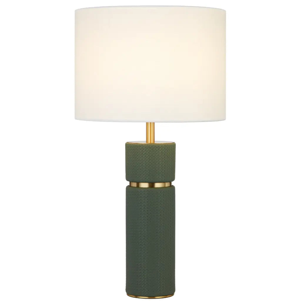 Valda Green Vegan Leather Table Lamp