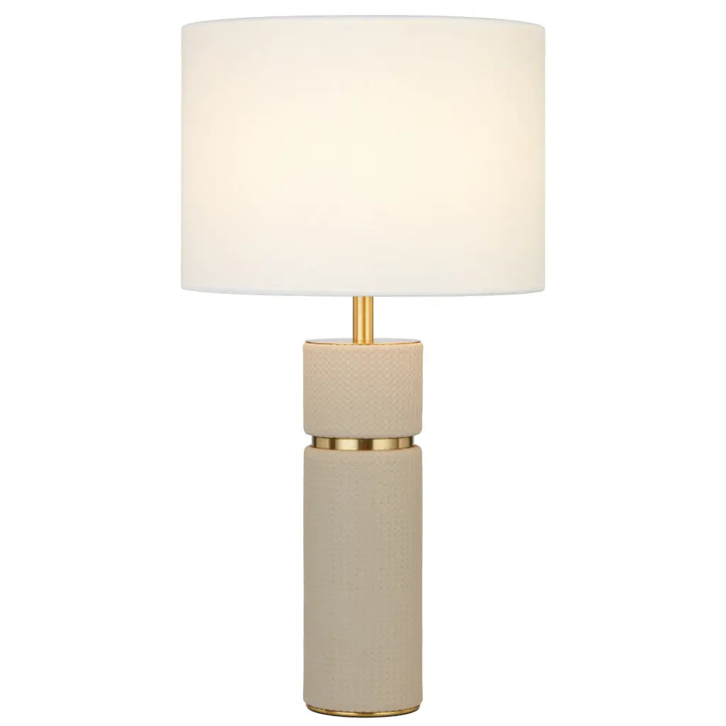 Valda Taupe Vegan Leather Table Lamp