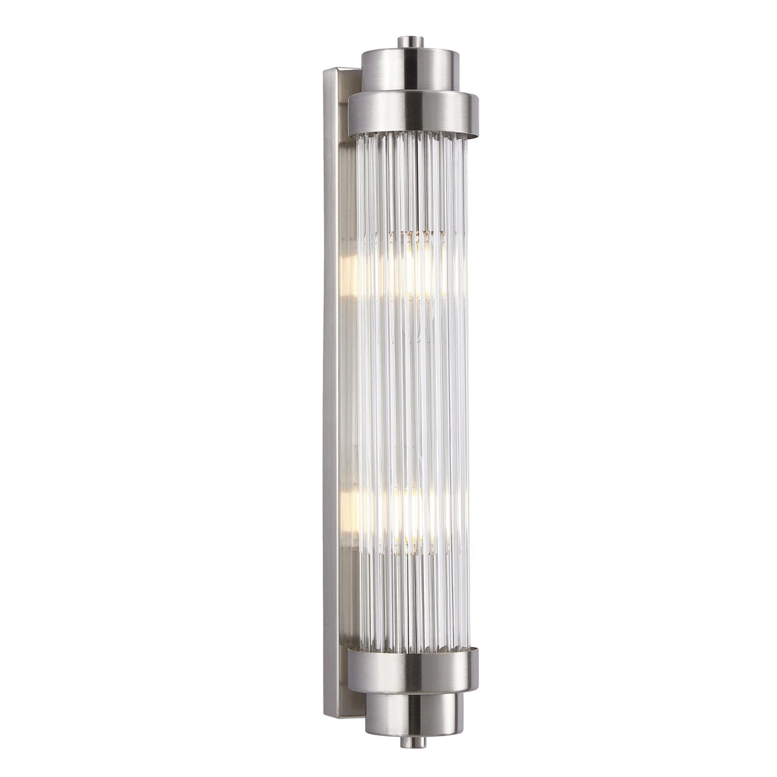 Varillas 3 Satin Chrome with Clear Glass Rods 2 Light Traditional Wall Light