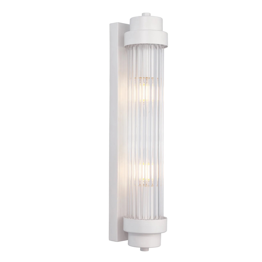 Varillas 5 White with Clear Glass Rods 2 Light Traditional Wall Light