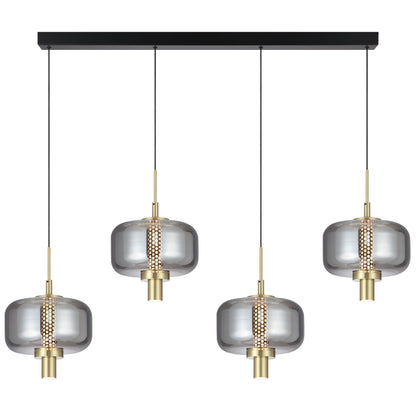 Volen 4 Light Bar Black with Smoke Contemporary Pendant