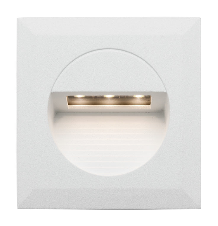 Rye White Square Outdoor Warm White LED Step Light