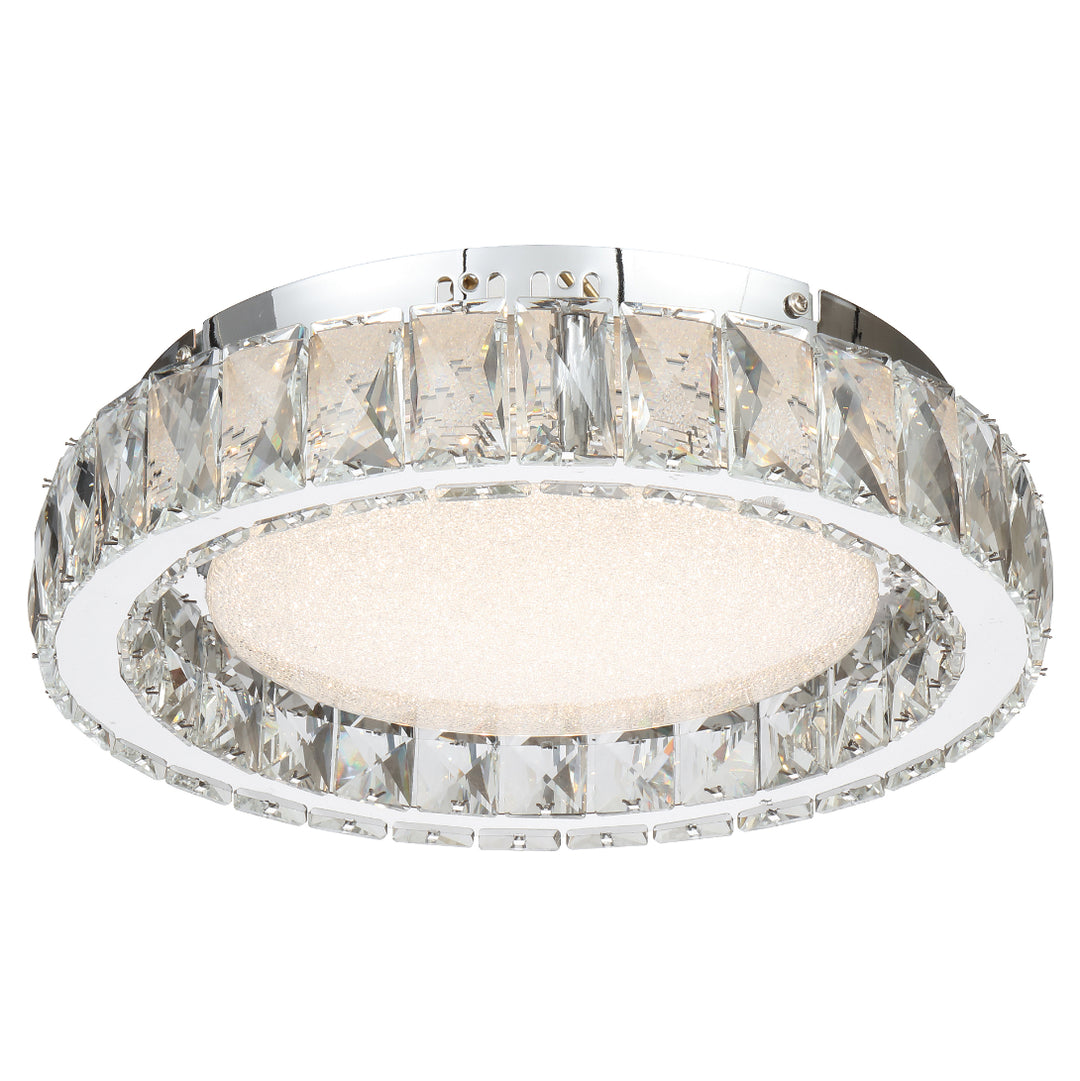 Zayla 34 Chrome Tri-Colour Acrylic and Glass Crystal-Look Modern Close to Ceiling