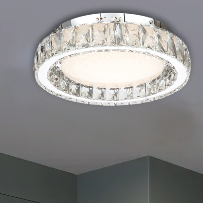 Zayla 34 Chrome Tri-Colour Acrylic and Glass Crystal-Look Modern Close to Ceiling