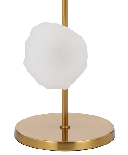Zecca 6 Light Antique Gold with Frost Textured Glass Contemporary Floor Lamp