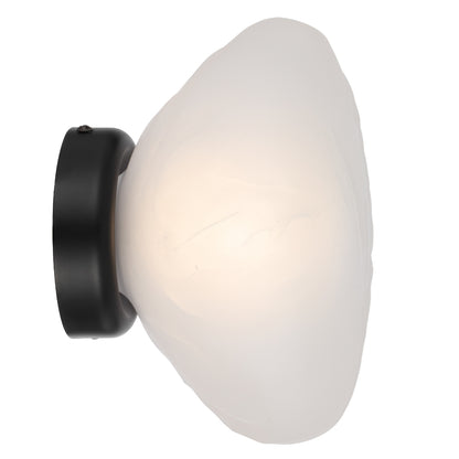 Zecca Black with Frost Textured Glass Contemporary Wall Light