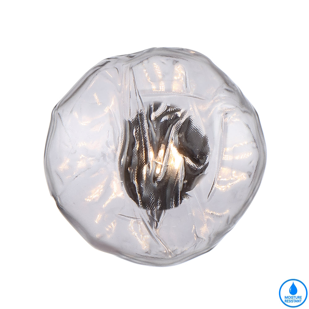 Zecca Black with Smoke Textured Glass Contemporary Wall Light