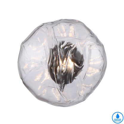 Zecca Black with Smoke Textured Glass Contemporary Wall Light