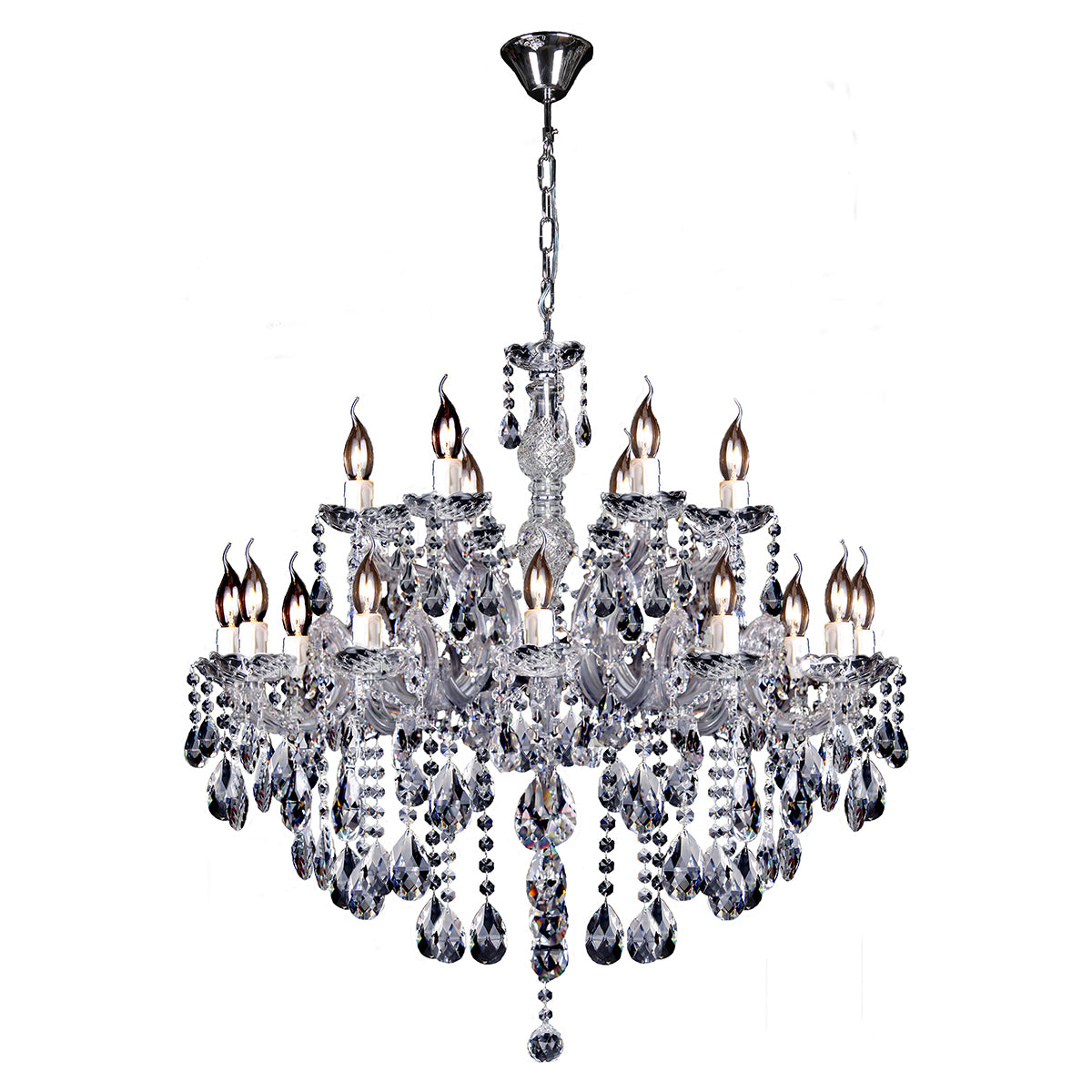 Zurich 18 Light Chrome Crystal Traditional Pendant Chandelier
