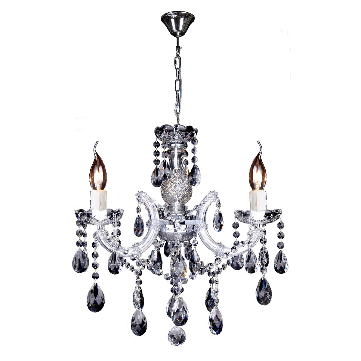 Zurich 3 Light Chrome Crystal Traditional Pendant Chandelier