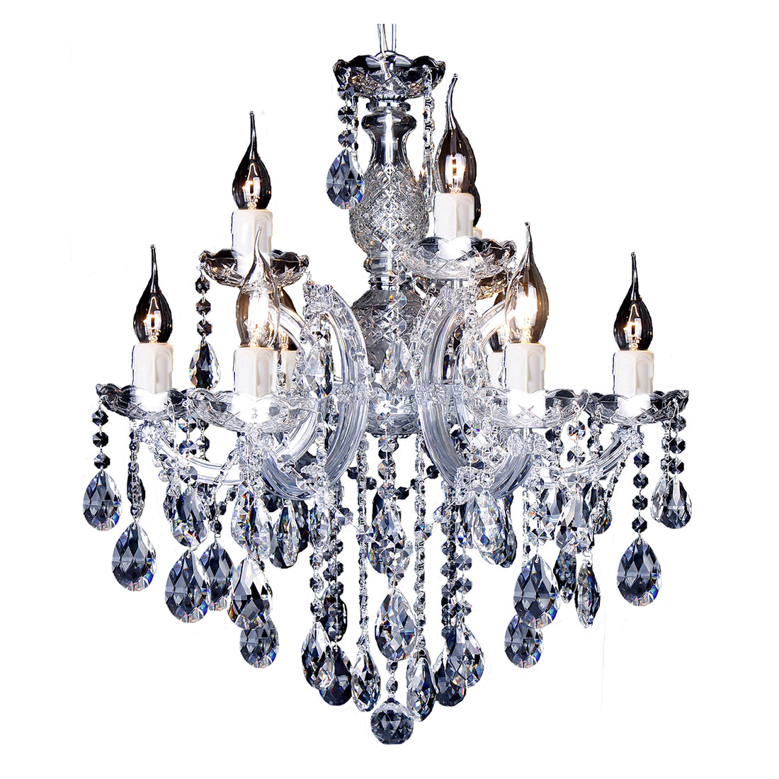 Zurich 9 Light Chrome Crystal Traditional Pendant Chandelier