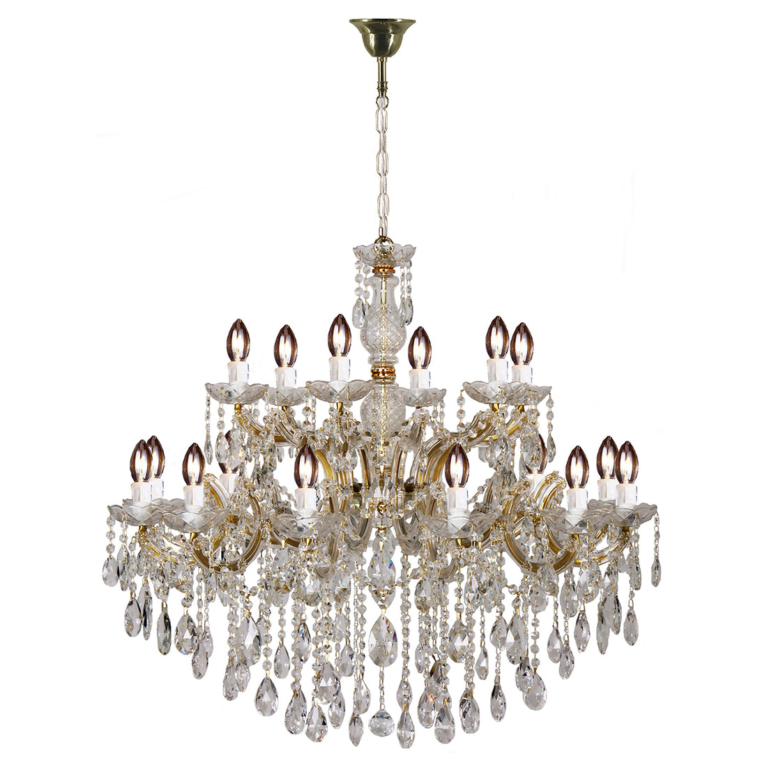 Zurich 18 Light Gold Crystal Traditional Pendant Chandelier
