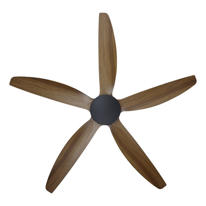 Miami 60"/1520mm 5 Blade Black and Teak DC Motor ABS Ceiling Fan