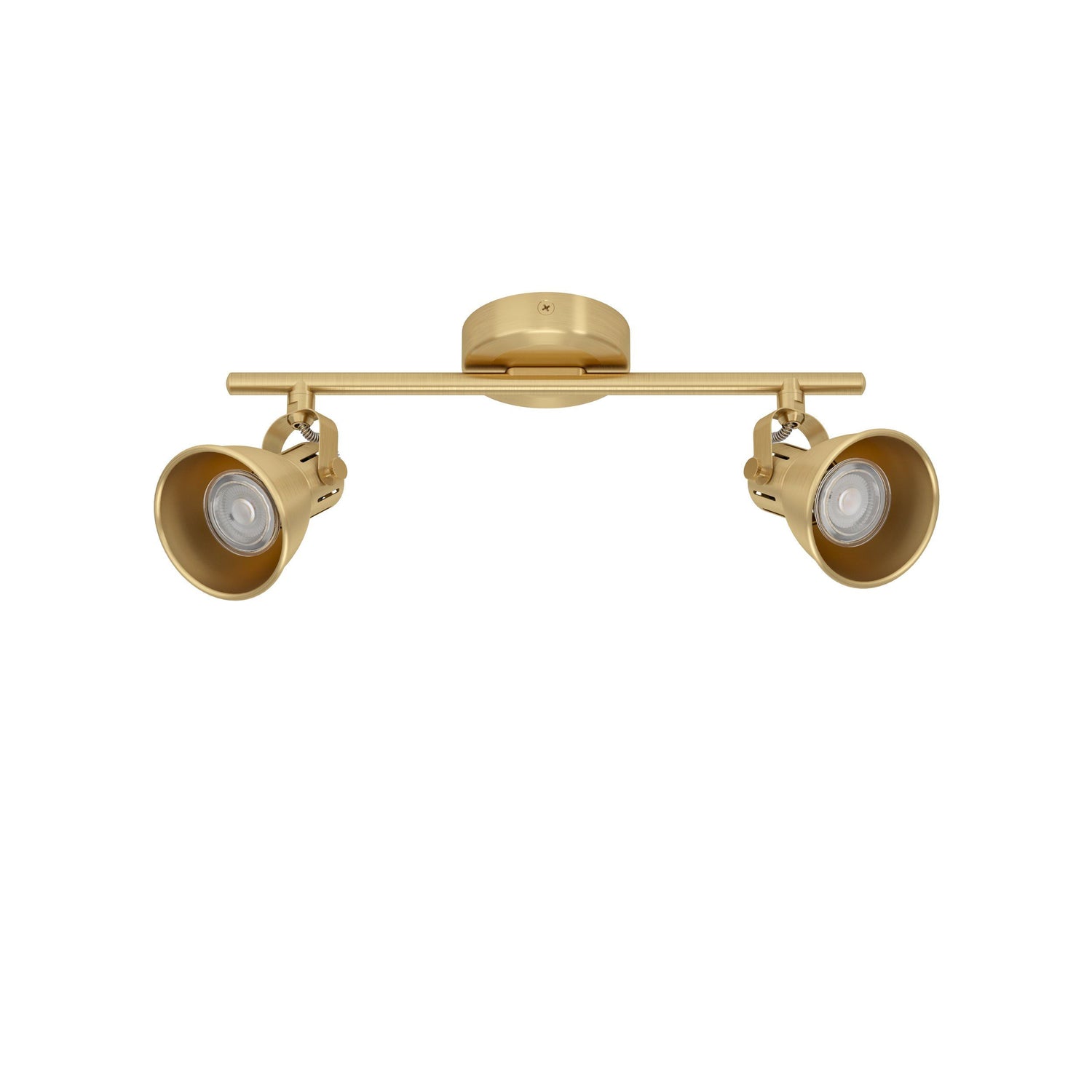 Seras Brushed Brass 2 Light Modern Industrial GU10 Spotlight