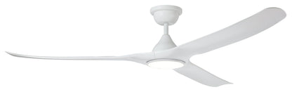 Tahiti 72"/1830mm 3 Blade White with LED Light DC Motor ABS Ceiling Fan