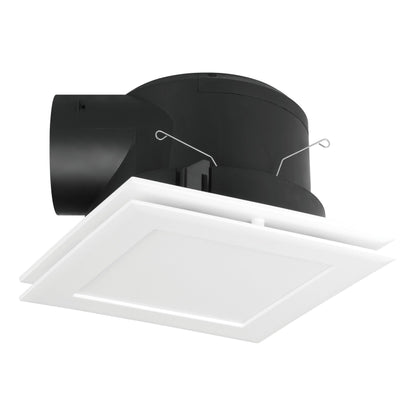 Samba White Square Tri-Colour LED Bathroom Exhaust Fan