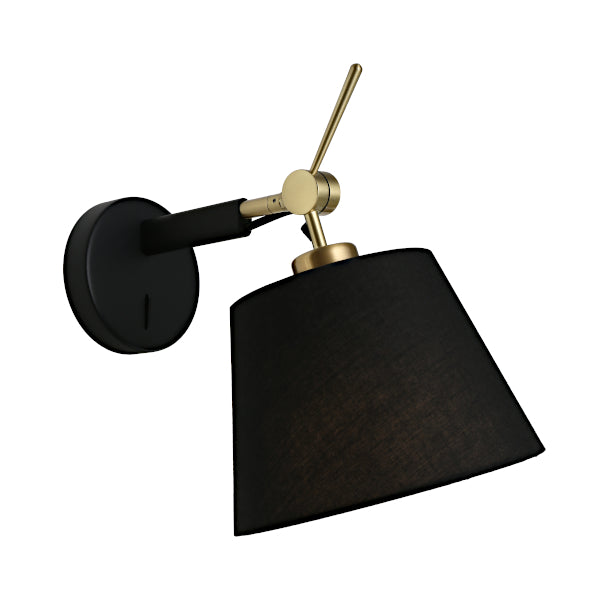 Alsta Small Black and Gold Art Deco Wall Sconce