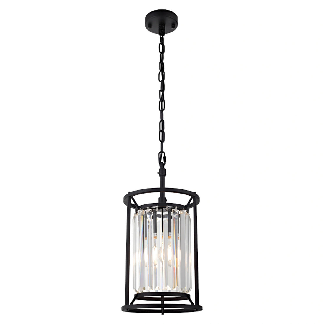 Amelia 1 Light Black Crystal Traditional Pendant