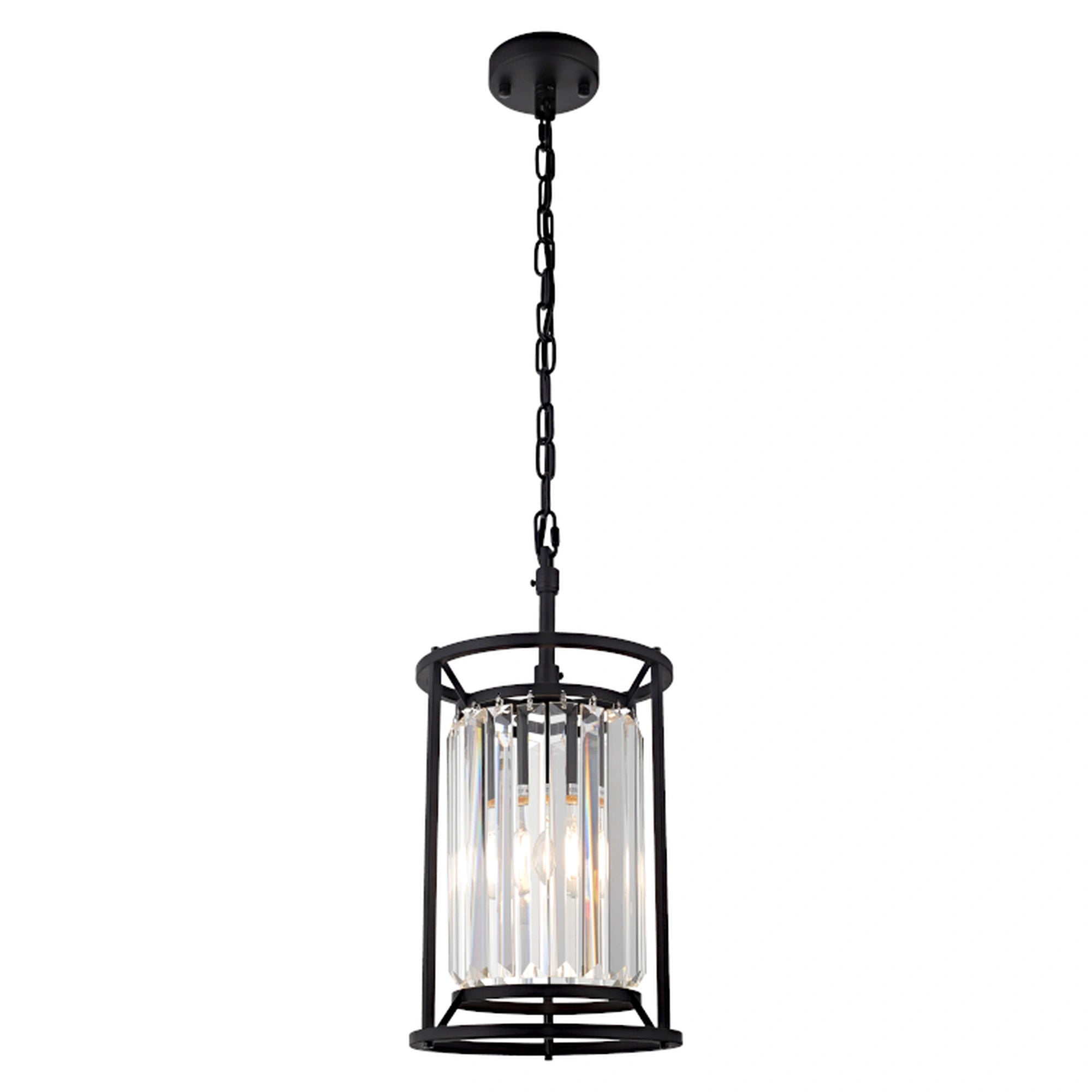 Amelia 1 Light Black Crystal Traditional Pendant