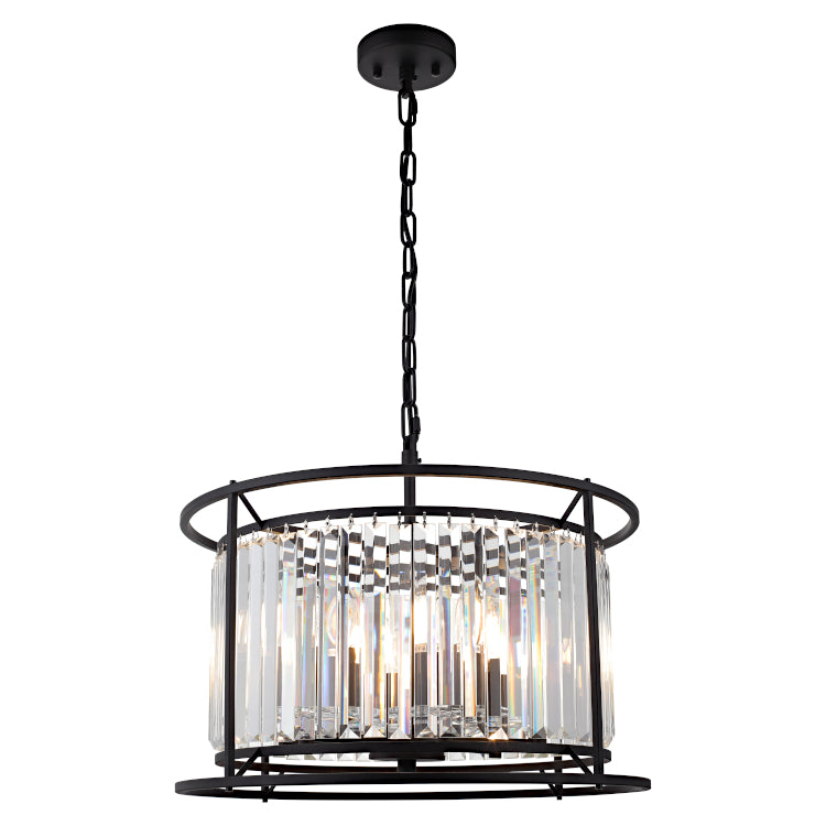 Amelia 6 Light Black Crystal Traditional Pendant