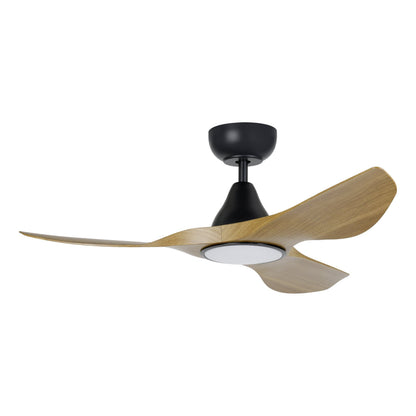 Surf 40"/1020mm 3 Blade Black and Teak with LED Light DC Motor ABS Ceiling Fan