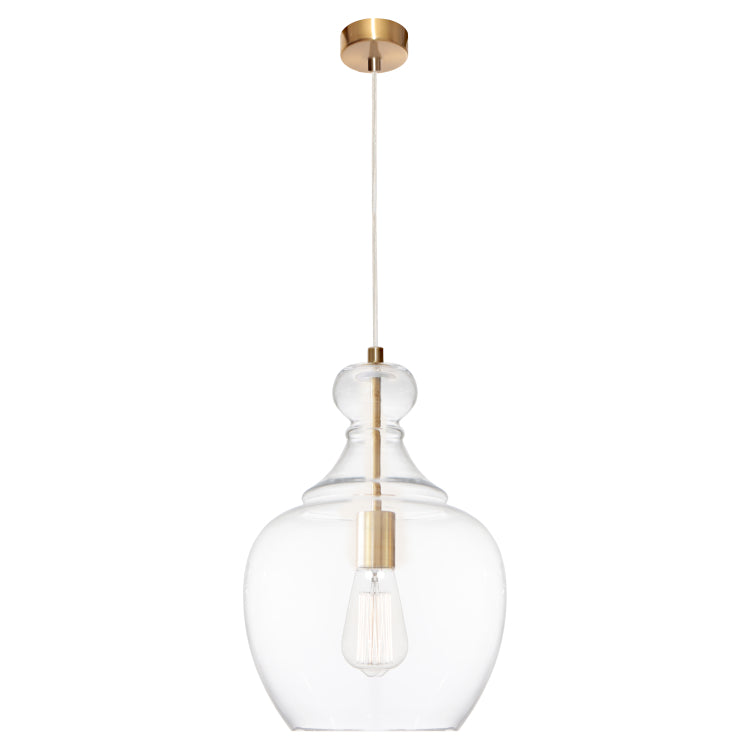 Bellac Gold 1 Light Glass Contemporary Pendant