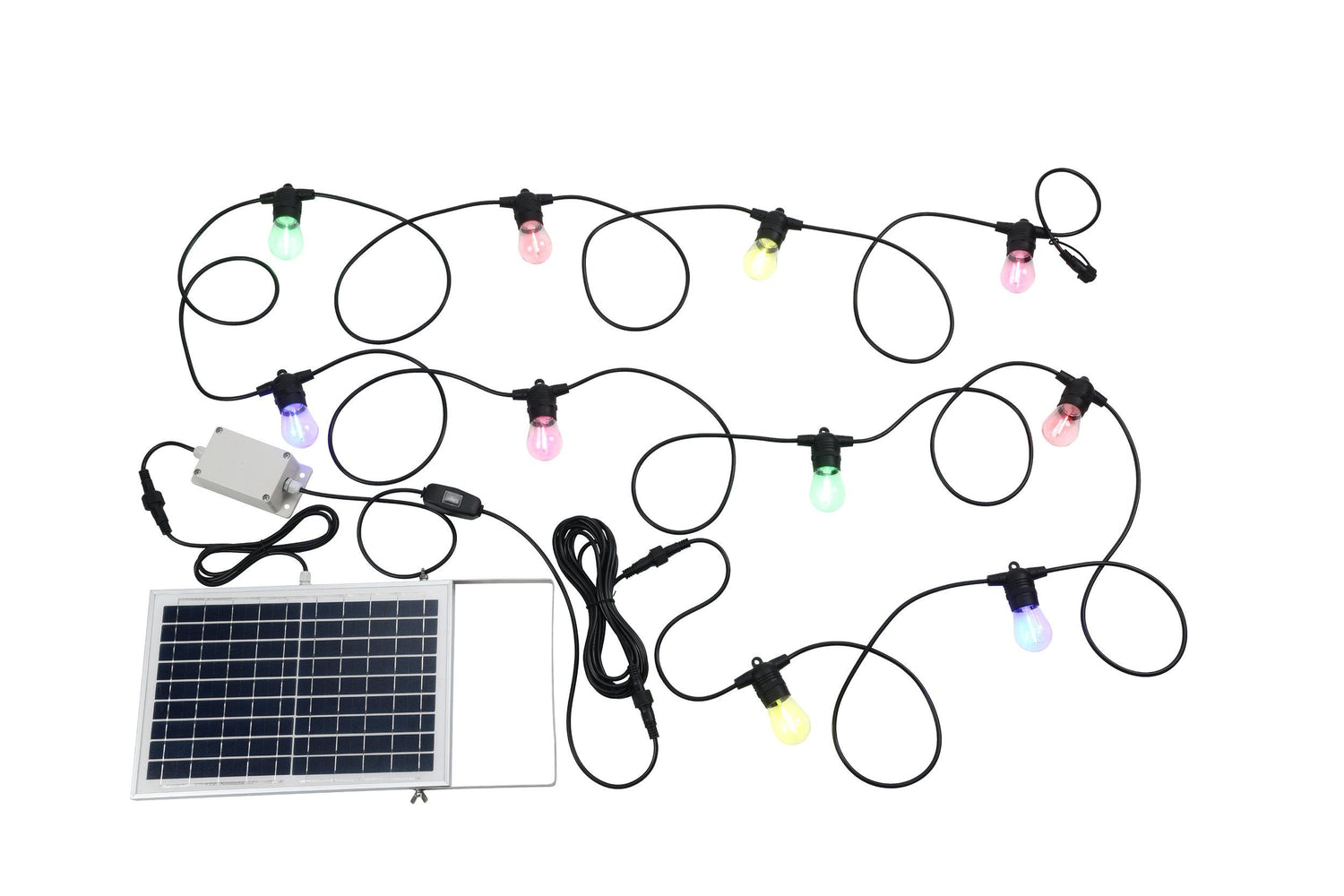Festoon Solar Black with 10-Light Multi-Colour Kit
