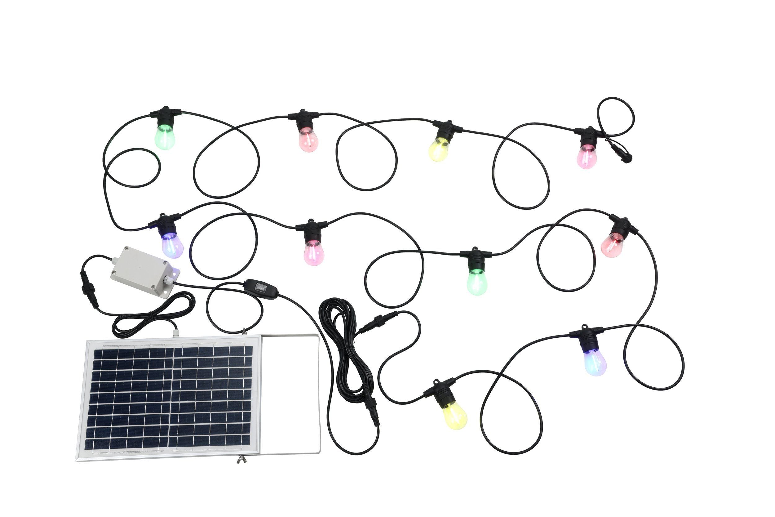 Festoon Solar Black with 10-Light Multi-Colour Kit