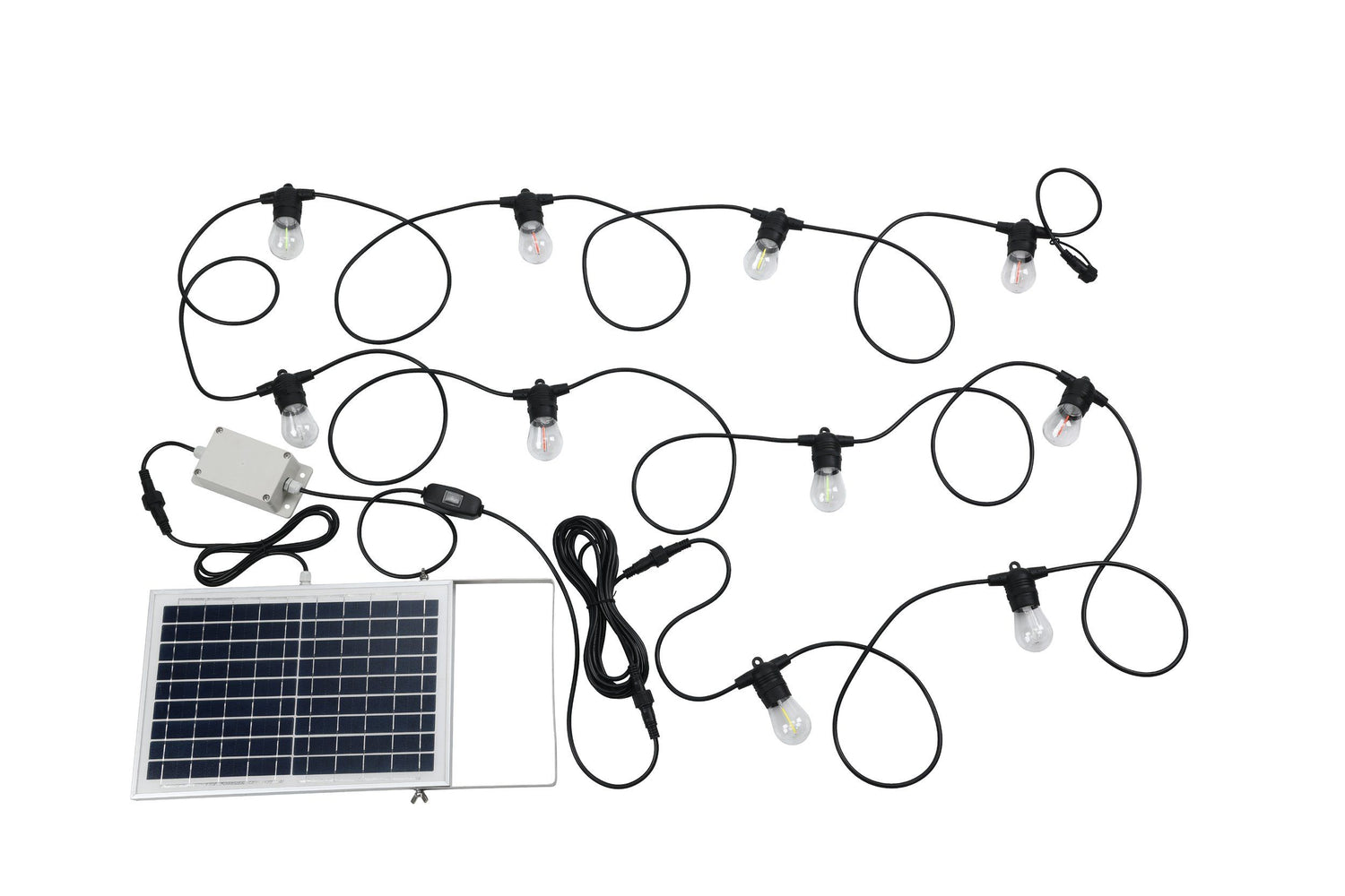Festoon Solar Black with 10-Light Multi-Colour Kit