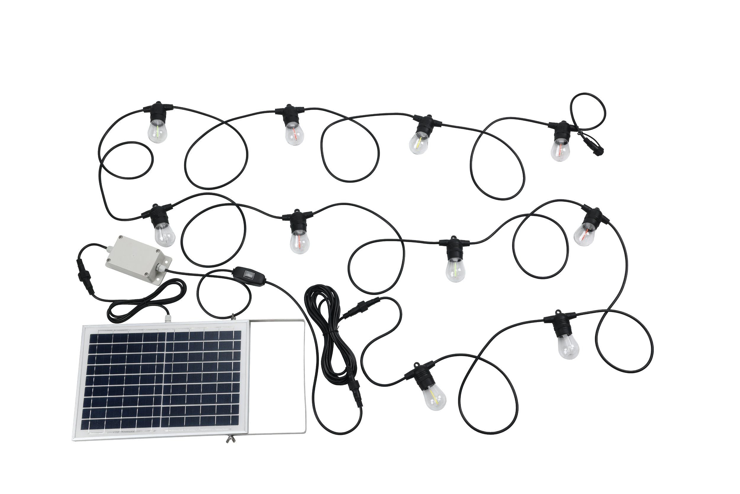 Festoon Solar Black with 10-Light Multi-Colour Kit