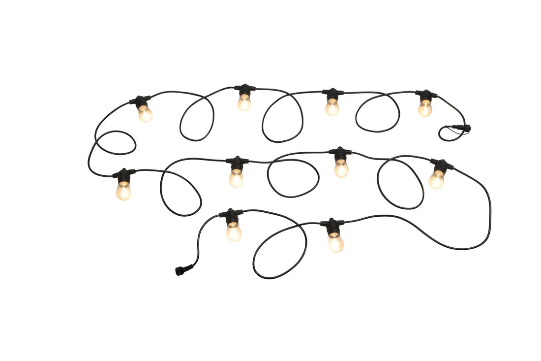 Festoon Extension Black with 10-Light Warm White
