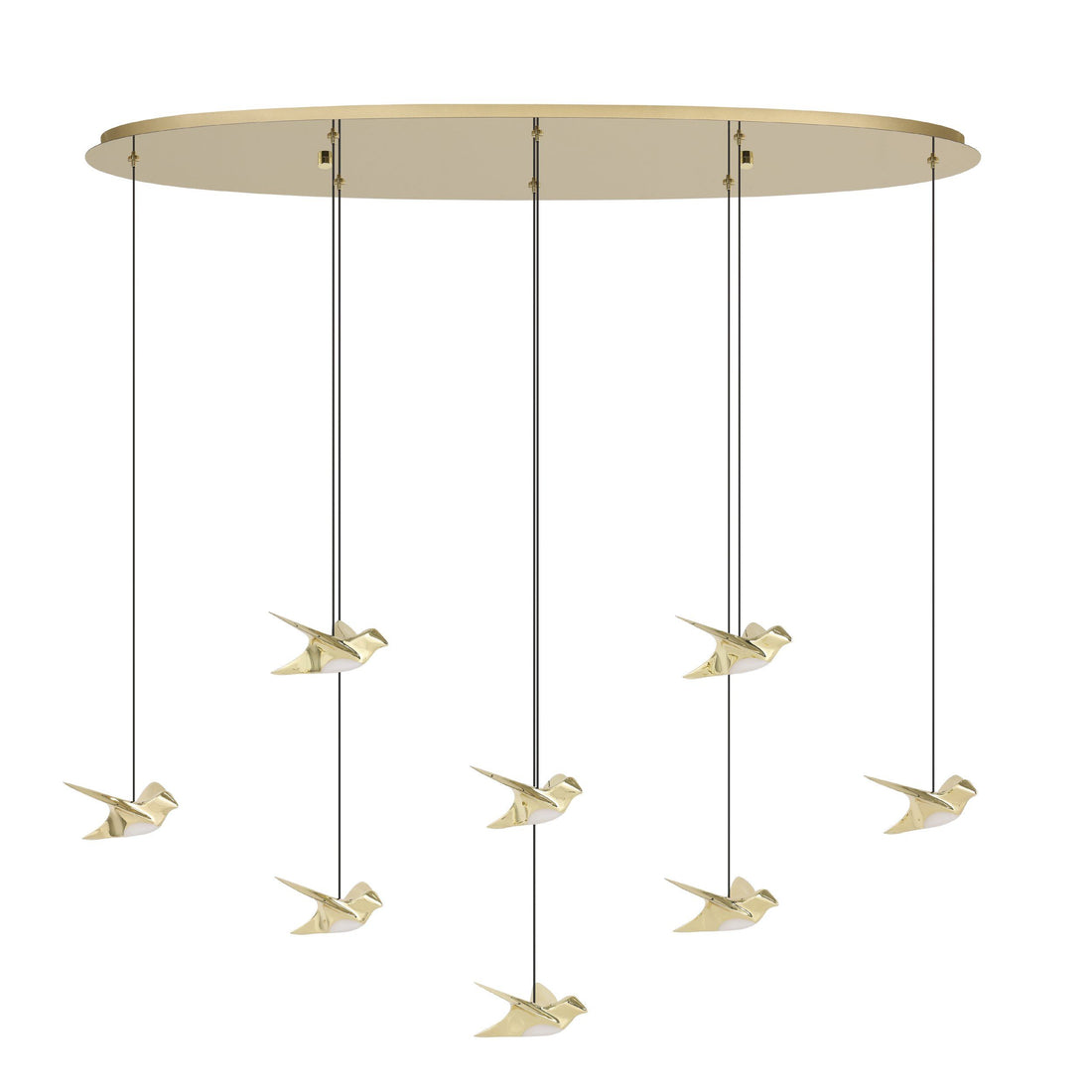 Paratebueno 8 Light Linear Brass Bird Contemporary Feature Pendant