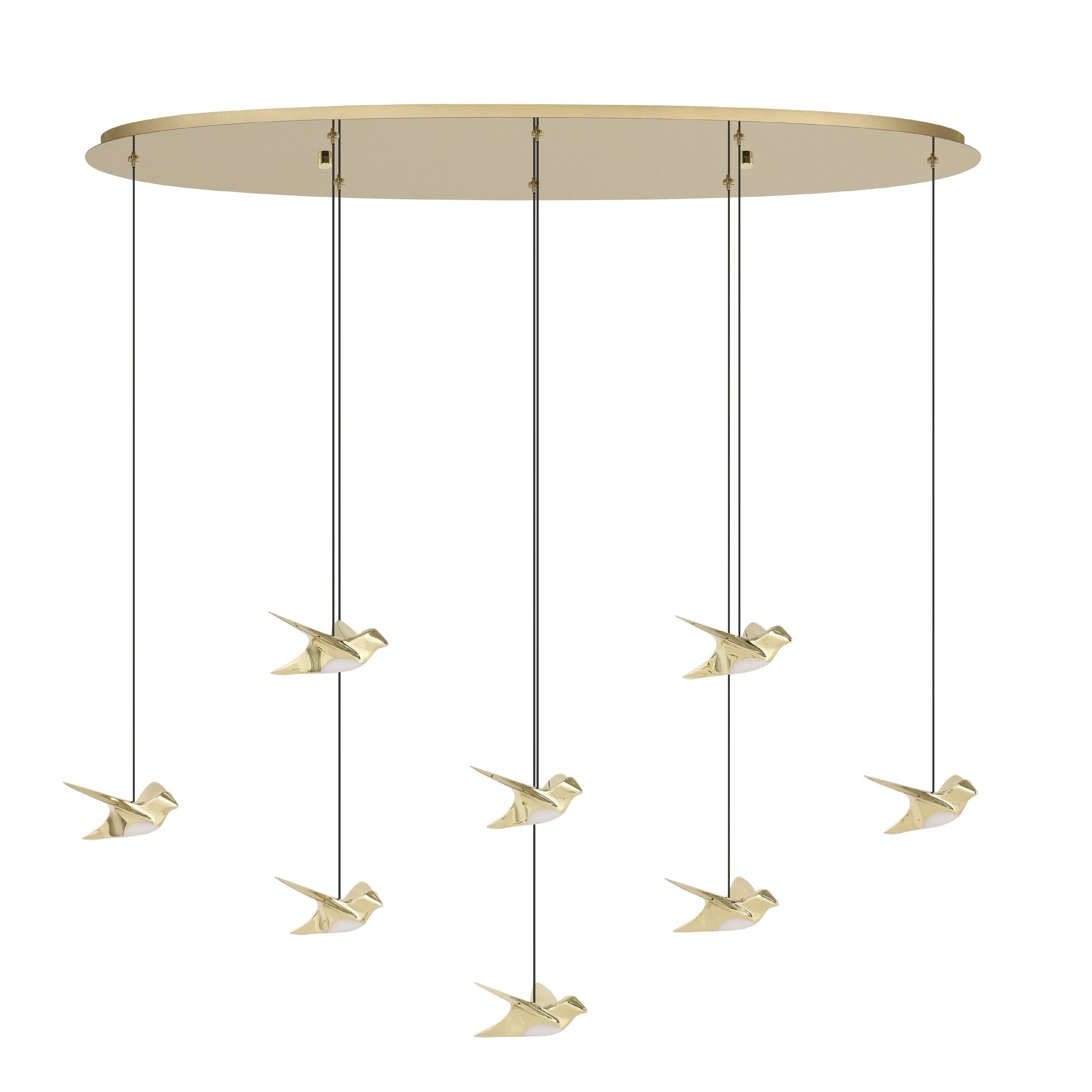 Paratebueno 8 Light Linear Brass Bird Contemporary Feature Pendant