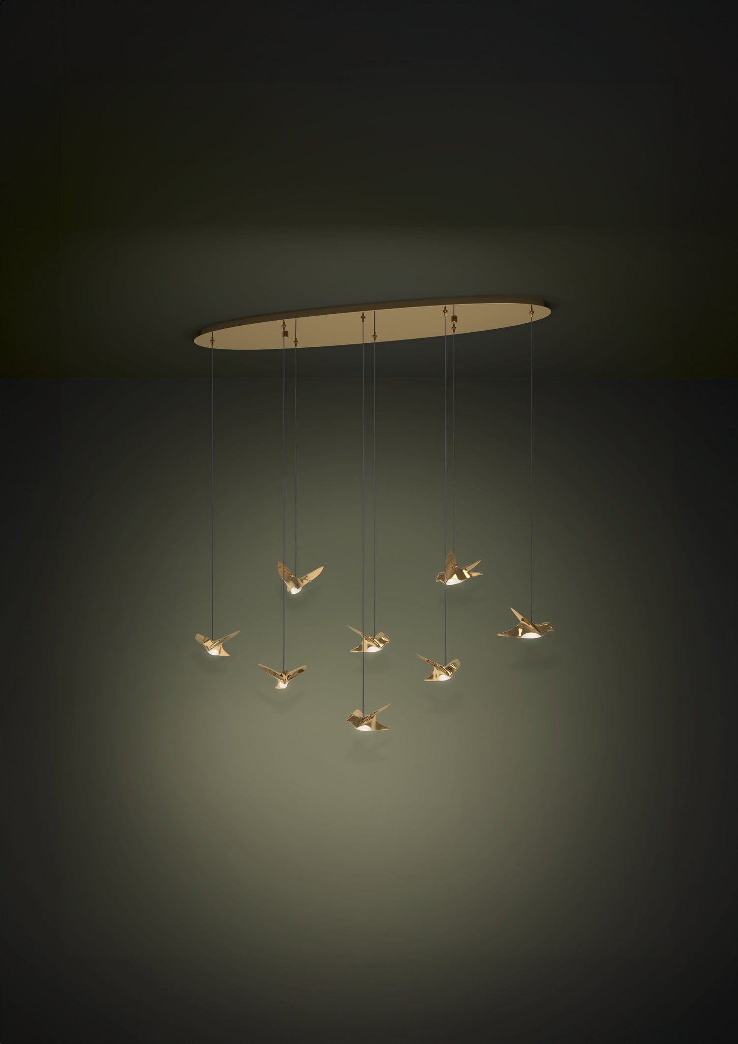 Paratebueno 8 Light Linear Brass Bird Contemporary Feature Pendant
