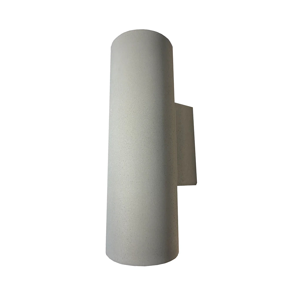 Concrete 2 Light Up/Down White Cylinder Pillar Exterior Wall Light