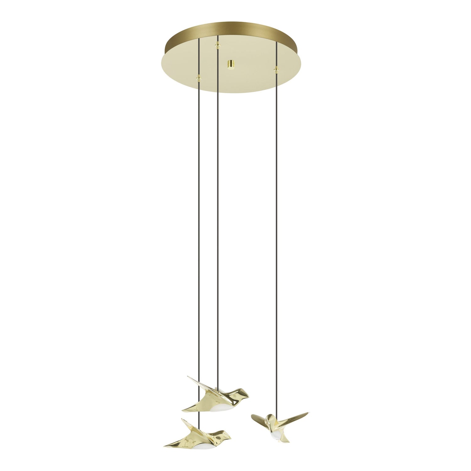 Paratebueno 3 Light Brass Bird Contemporary Feature Pendant