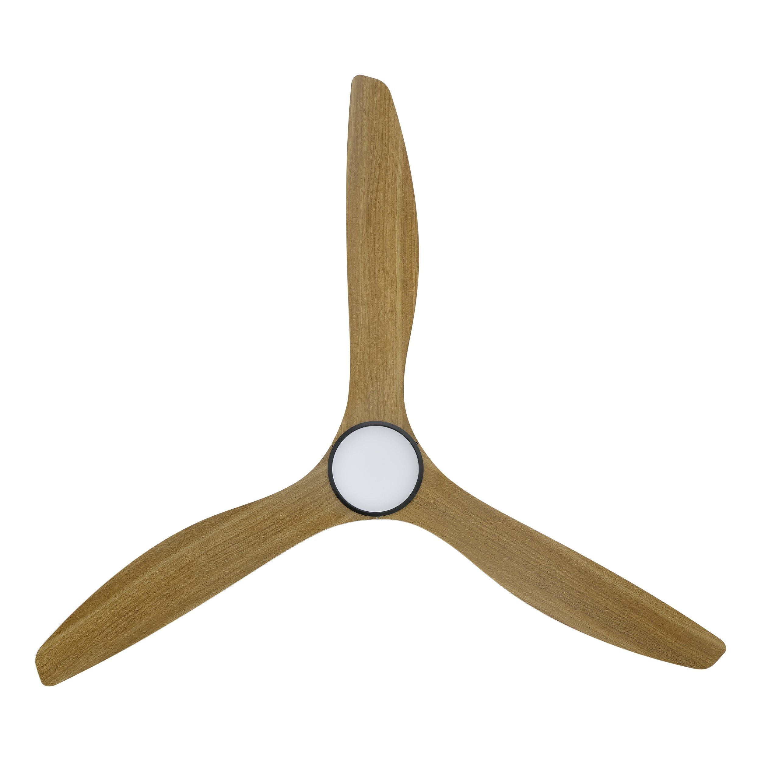 Surf 72"/1829mm 3 Blade Teak and Black with LED DC Motor ABS Ceiling Fan