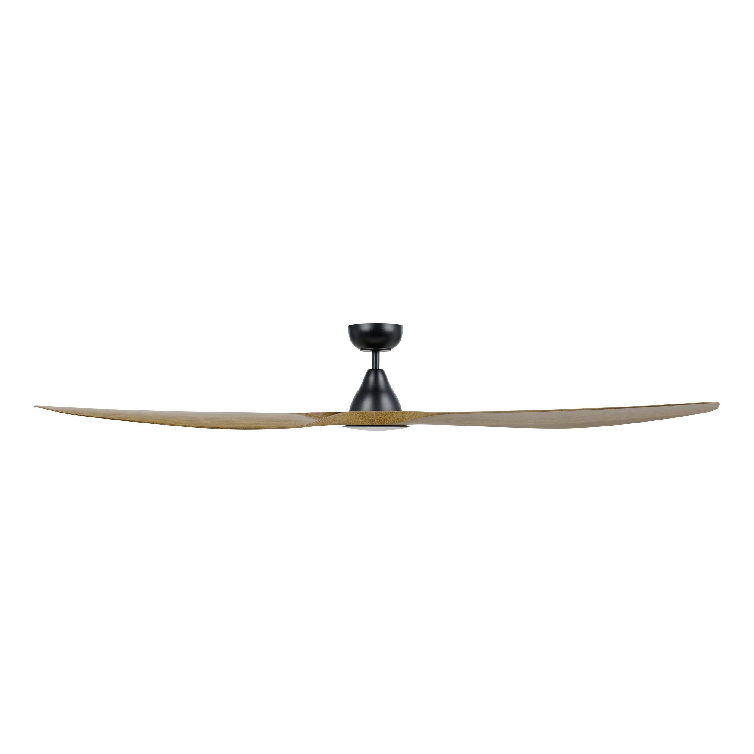 Surf 72"/1829mm 3 Blade Teak and Black with LED DC Motor ABS Ceiling Fan