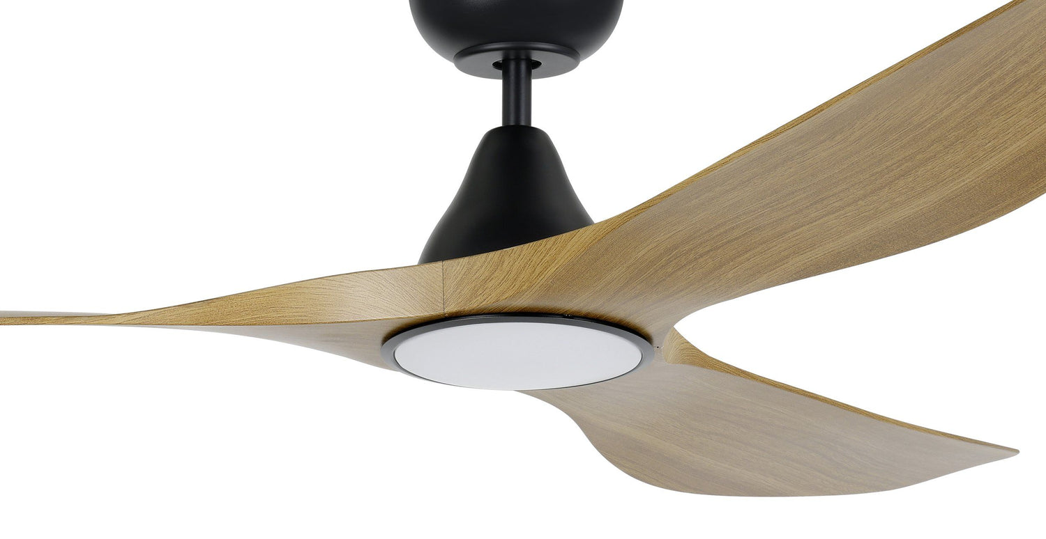Surf 72"/1829mm 3 Blade Teak and Black with LED DC Motor ABS Ceiling Fan