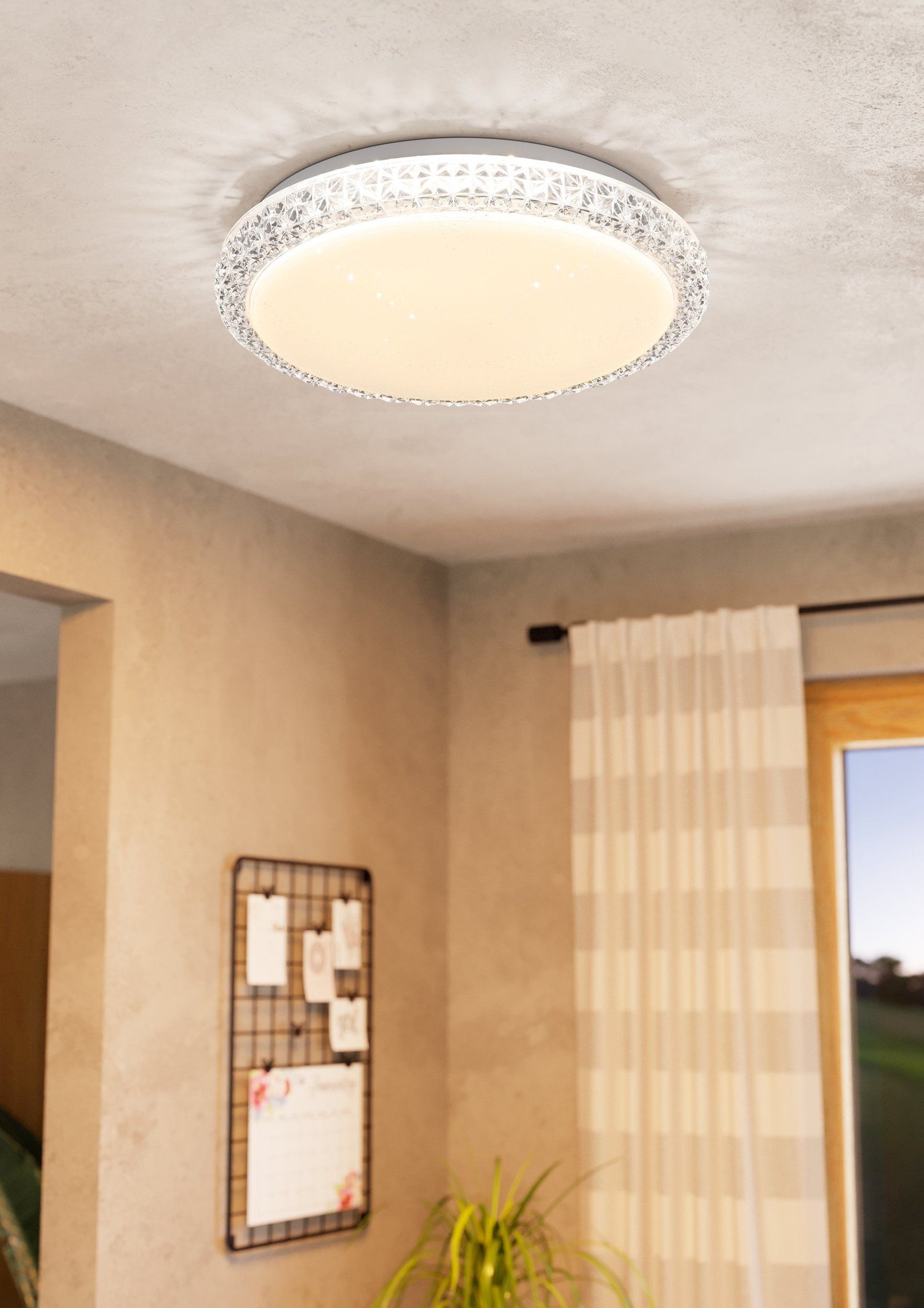 Delilah 18w Crystal-Look LED Tri-Colour Oyster