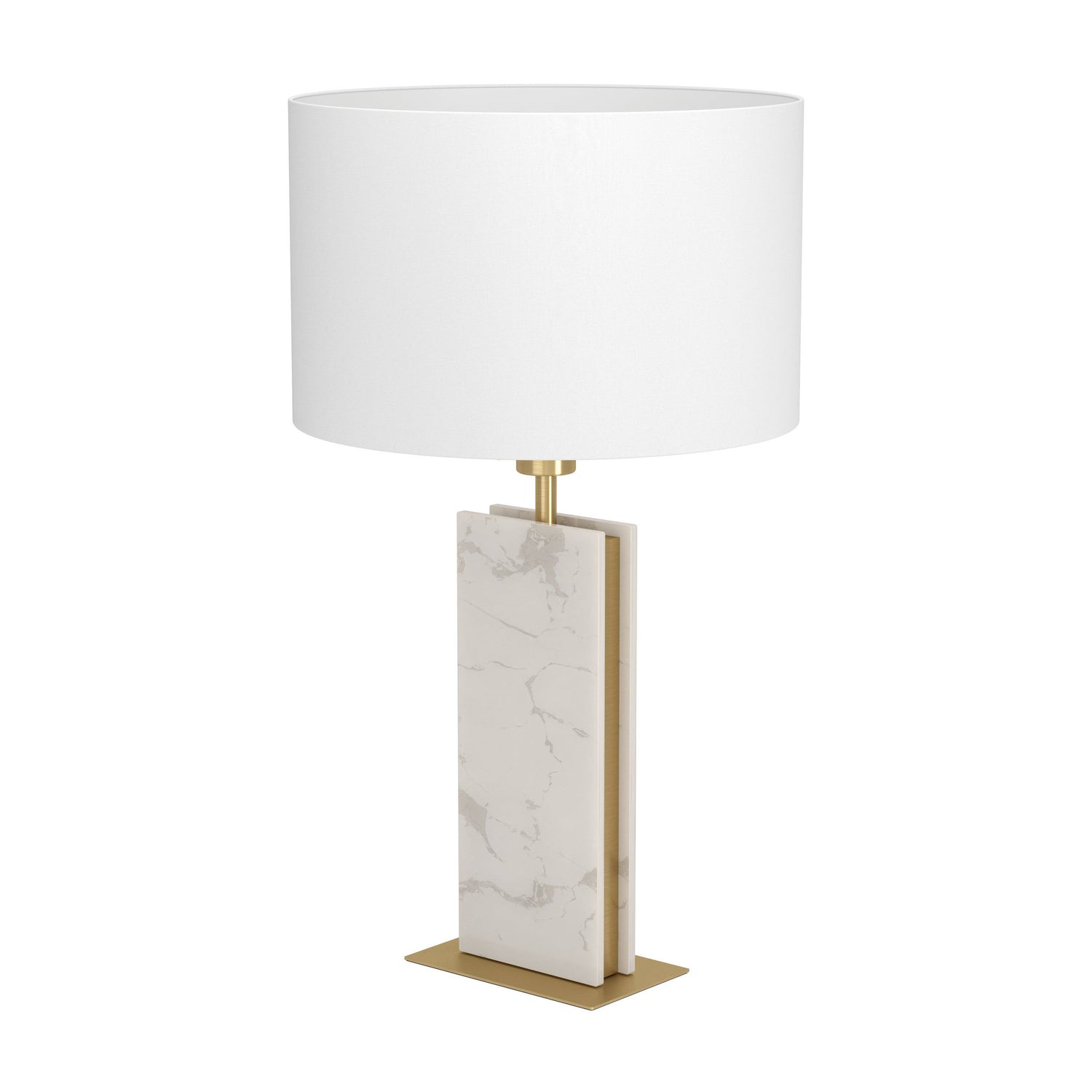 Belesar White and Marble-Look Contemporary Table Lamp