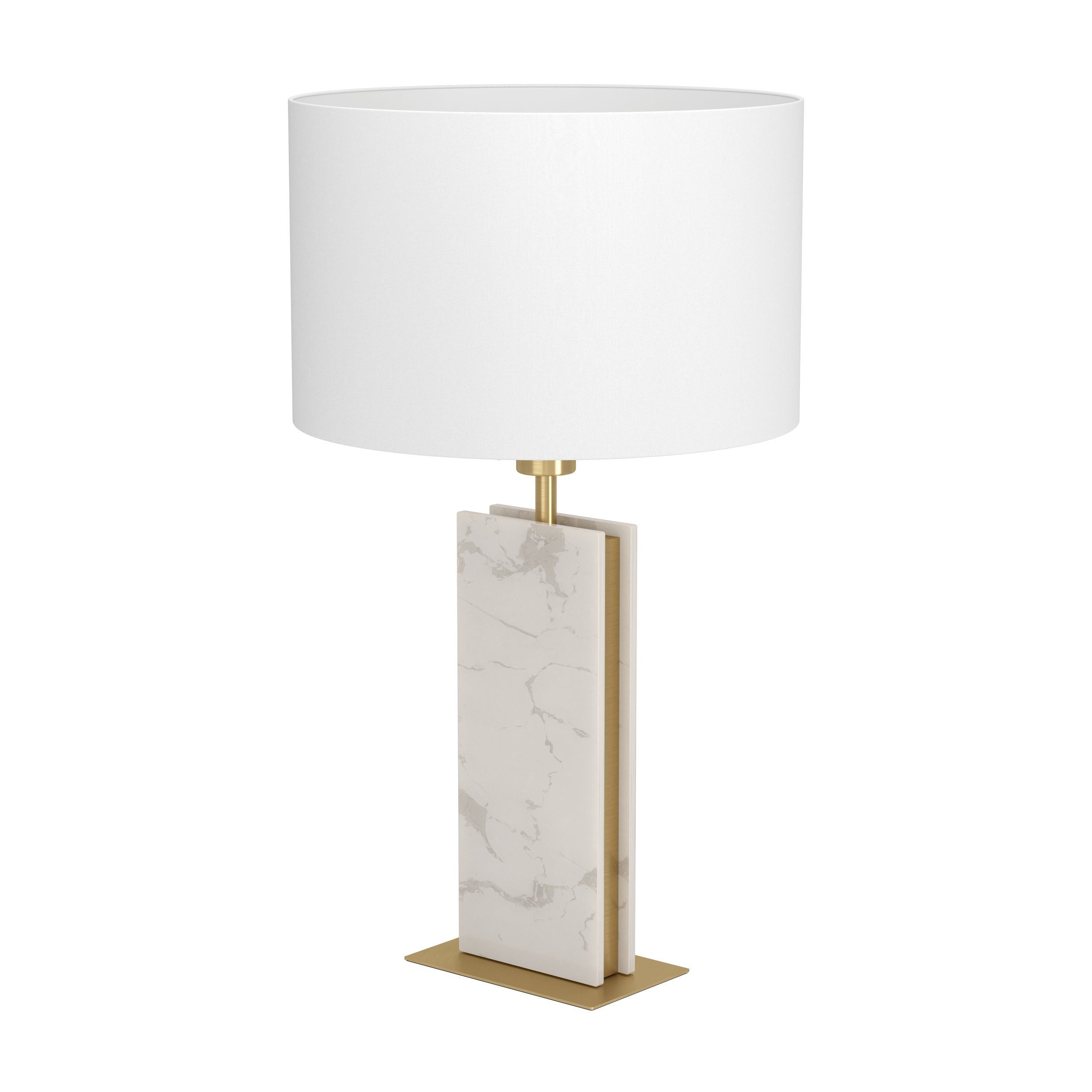 Belesar White and Marble-Look Contemporary Table Lamp