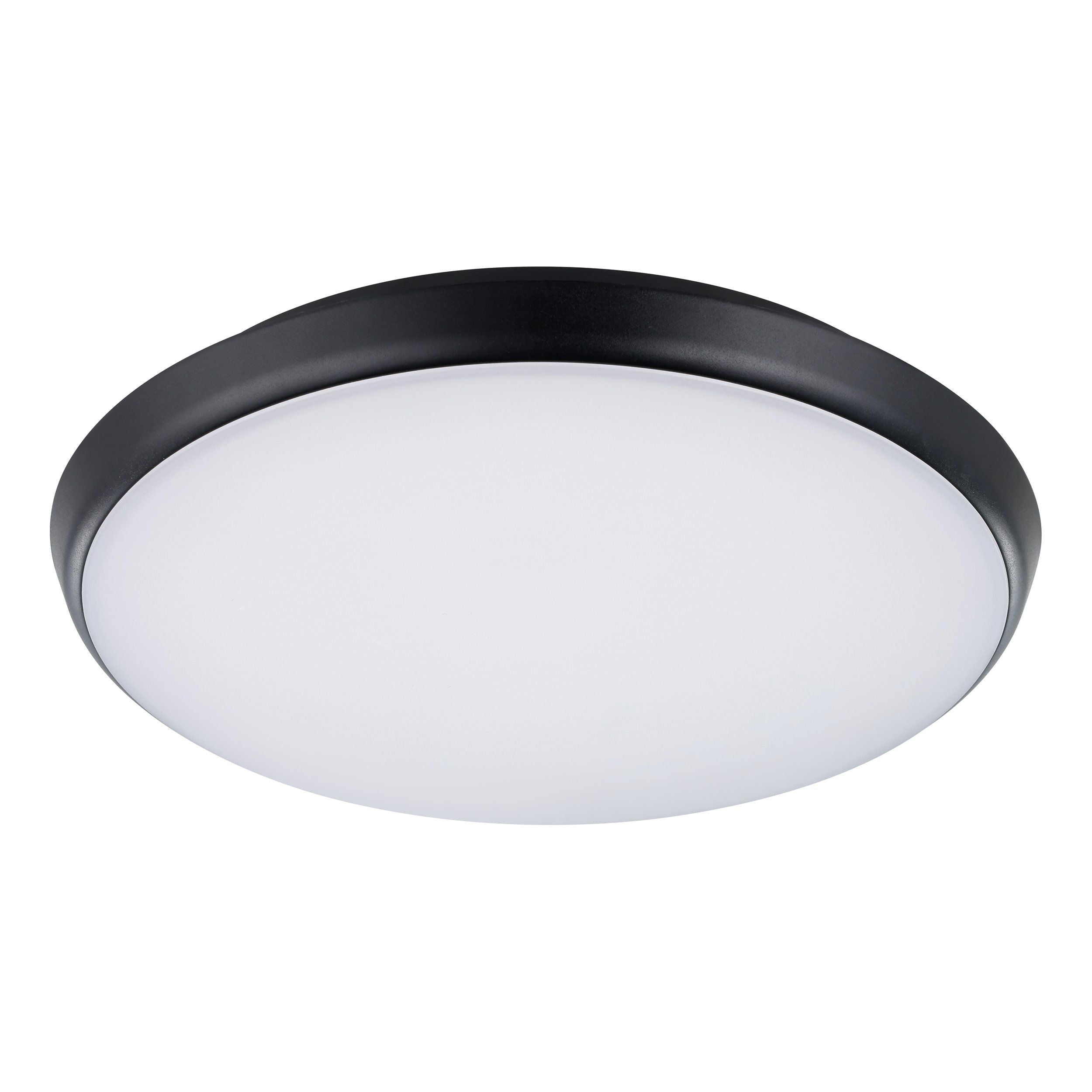Ollie 2 12/15w Black 250mm Tri-Colour LED Oyster