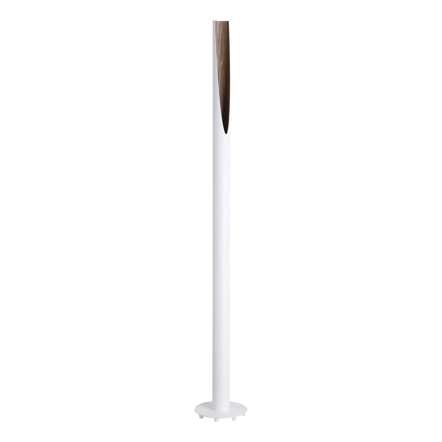 Barbotto White and Timber Cylindrical Floor Lamp