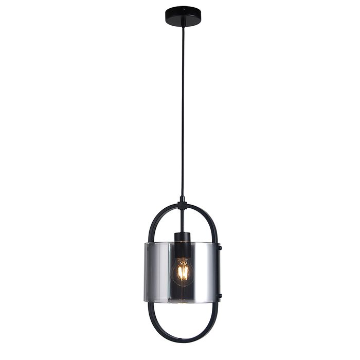 Dynamic Black with Smoke Glass Modern Industrial Pendant