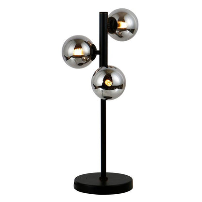 Midday 3 Light Black and Smoke Glass Modern Retro Table Lamp